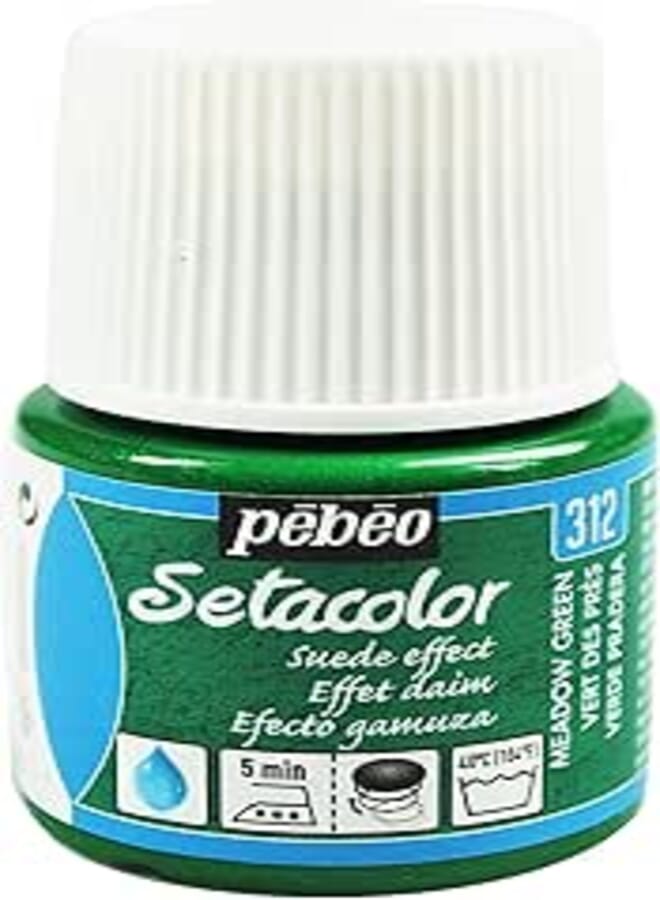 PEBEO Setacolor Fabric Paint 45ml Dyes 57 (Suede Effect Meadow Green)